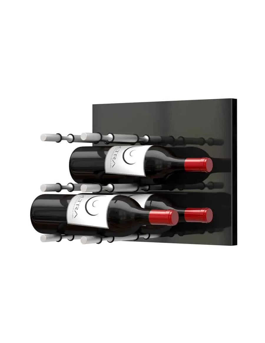 Fusion Wine Wall Panel (Label Forward)—Black Acrylic (6 Bottles)