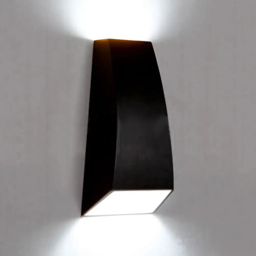 Geometric Wall Sconce Lamp - Modern LED Aluminum Light Fixture in Black/Gray with White/Warm Lighting