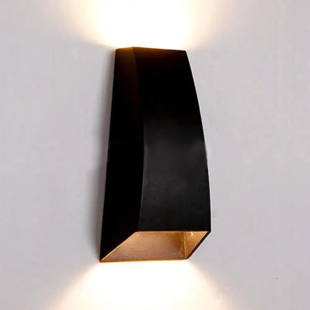 Geometric Wall Sconce Lamp - Modern LED Aluminum Light Fixture in Black/Gray with White/Warm Lighting