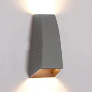 Geometric Wall Sconce Lamp - Modern LED Aluminum Light Fixture in Black/Gray with White/Warm Lighting