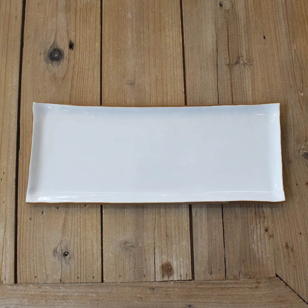 Gold and White  Small Rectangle Platter