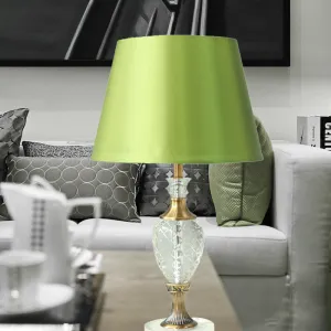 Green Crystal Bedroom Night Lamp with Contemporary Table Lighting