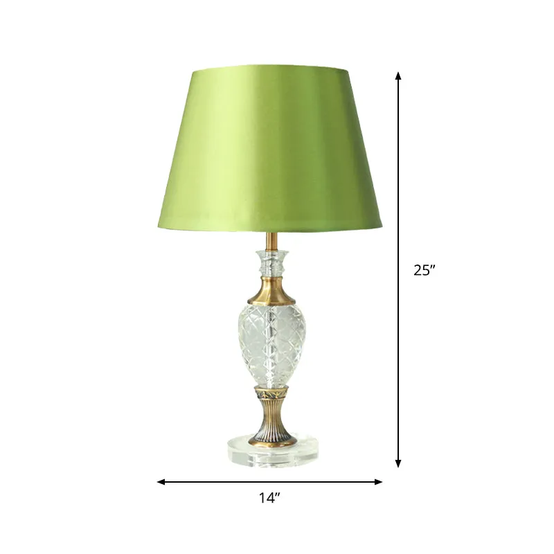 Green Crystal Bedroom Night Lamp with Contemporary Table Lighting