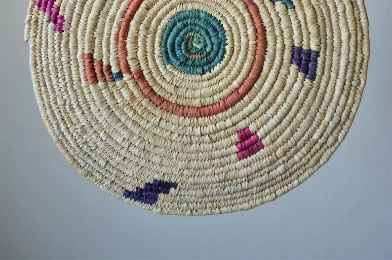 Handwoven wall decor basket