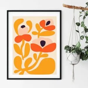 Happy Flowers Modern Art Print