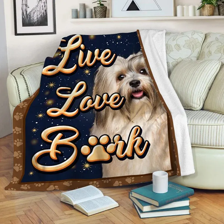 Havanese Dog Live Love Bark Blanket Gift For Dog Lovers Birthday Gift Home Decor Bedding Couch Sofa Soft And Comfy Cozy