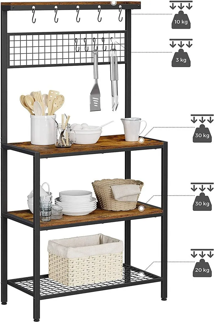 Industrial Baker's Rack Kitchen Unit w/ Storage Shelves