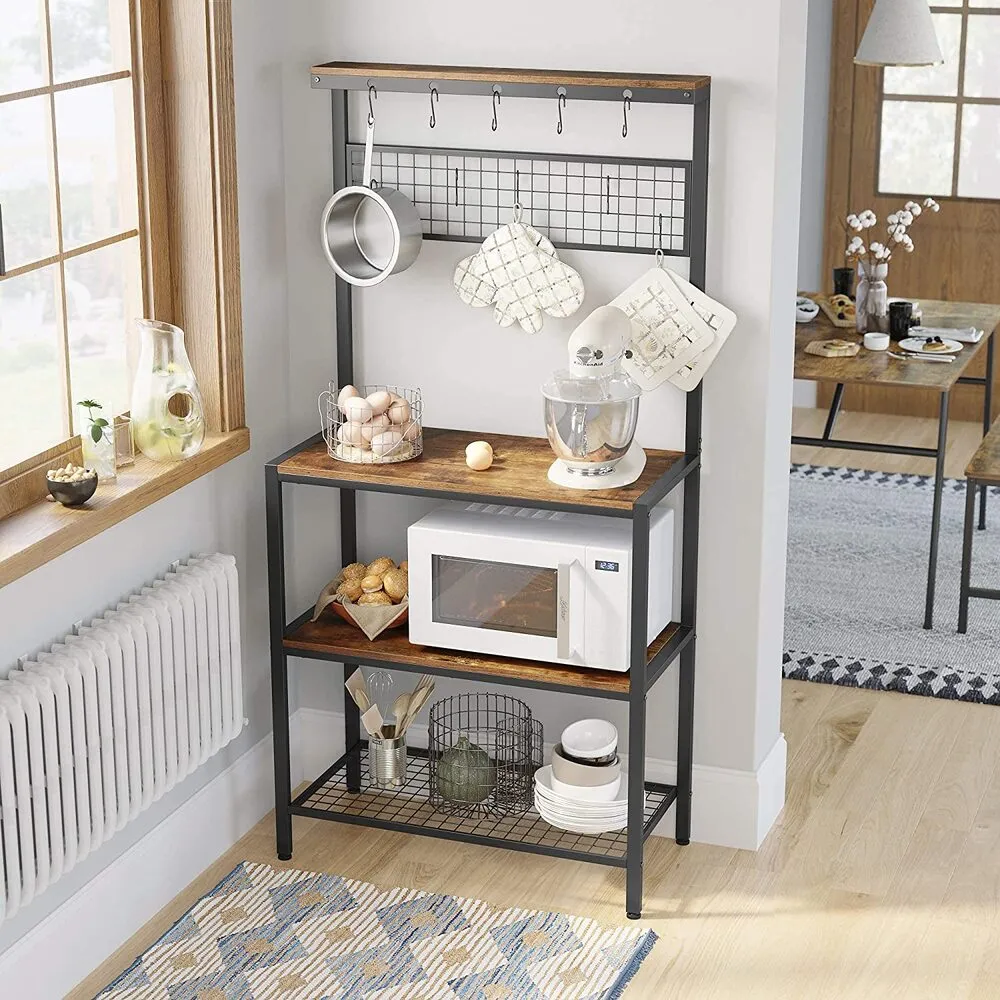 Industrial Baker's Rack Kitchen Unit w/ Storage Shelves