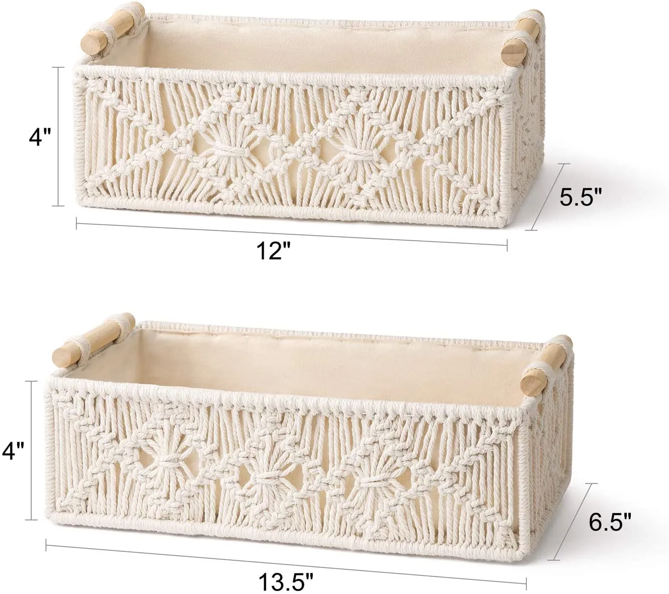 Ivory Macrame Storage Baskets