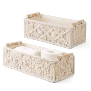 Ivory Macrame Storage Baskets