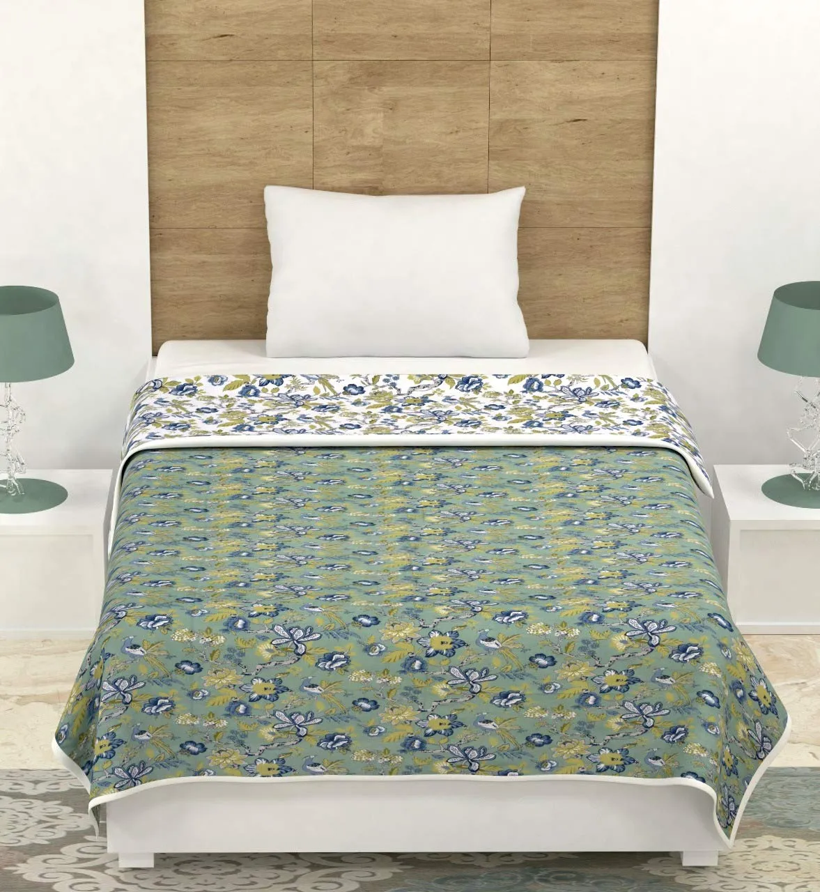 Jinaya's Reversible 3 Layer Cotton Printed Dohar/A/c Blanket/Quilt (Single Bed (60"x90"))