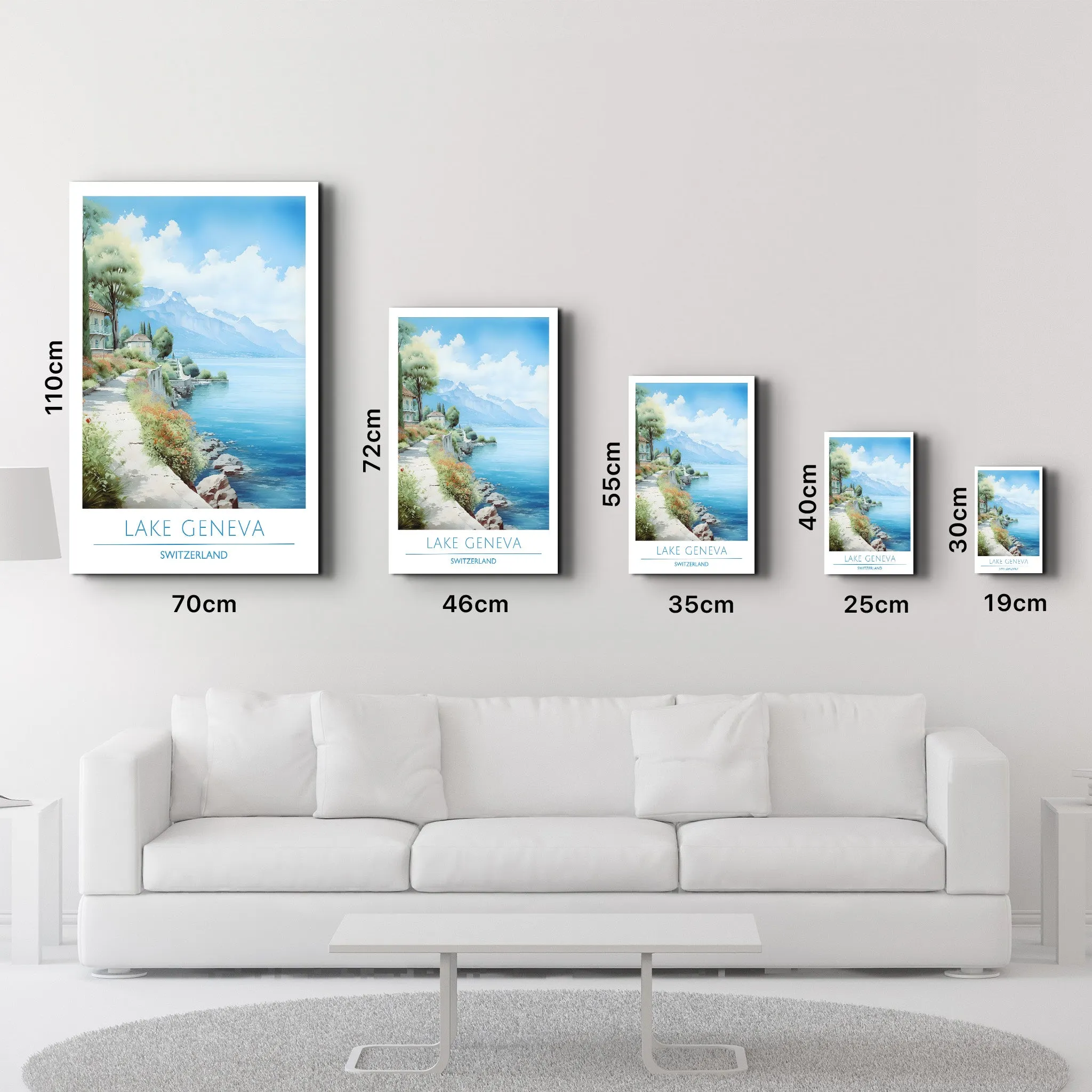 Lake Geneva Switzerland-Travel Posters | Glass Wall Art