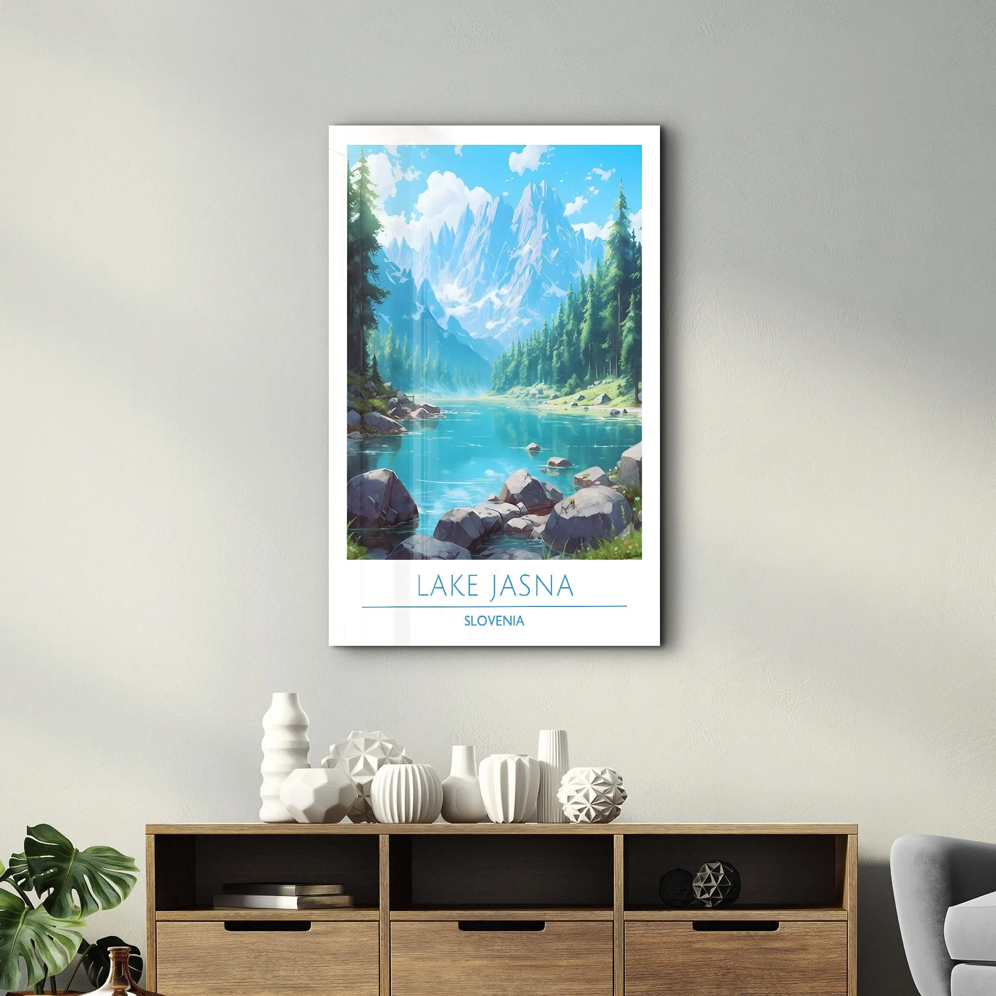 Lake Jasna Slovenia-Travel Posters | Glass Wall Art