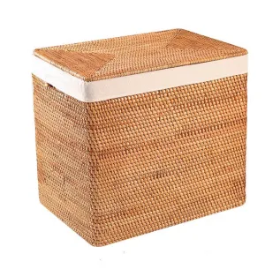 Large Rattan Storage Baskets, Storage Baskets for Bathroom, Rectangular Storage Baskets, Storage Basket with Lid, Storage Baskets for Clothes