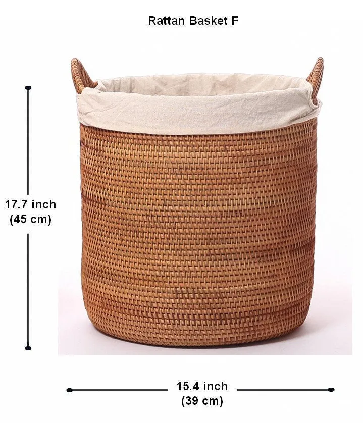 Large Rattan Storage Baskets, Storage Baskets for Bathroom, Rectangular Storage Baskets, Storage Basket with Lid, Storage Baskets for Clothes