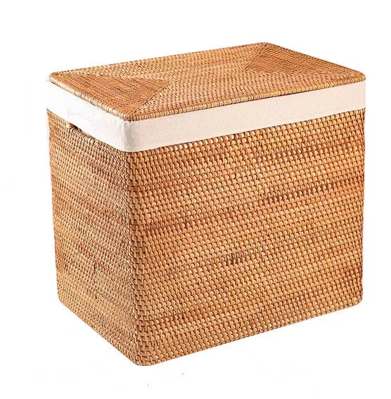 Large Rattan Storage Baskets, Storage Baskets for Bathroom, Rectangular Storage Baskets, Storage Basket with Lid, Storage Baskets for Clothes