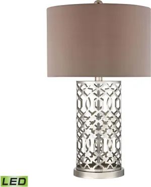 Laser Cut Metal Led Table Lamp In Polished Nickel