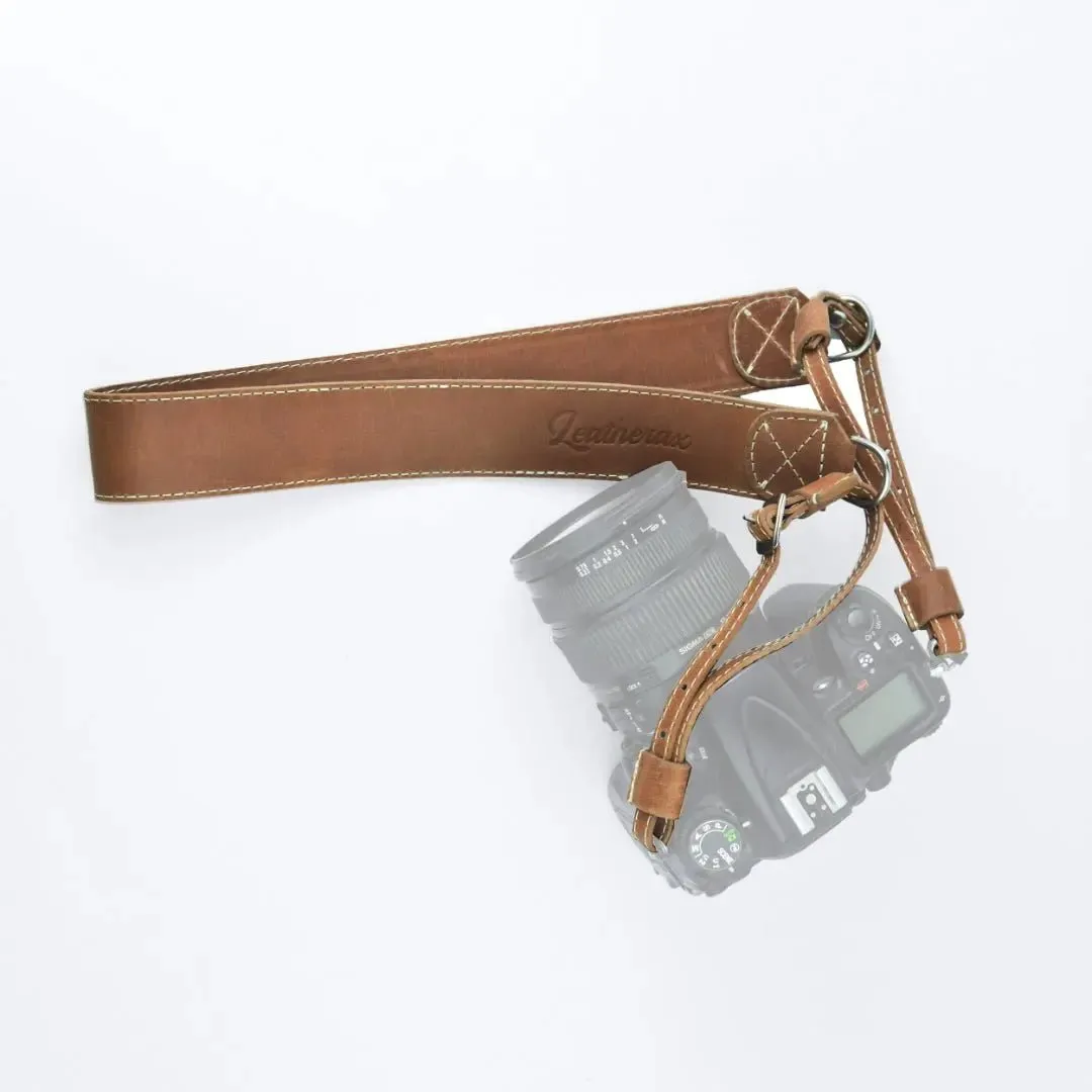 Leather Camera Strap Chestnut Brown