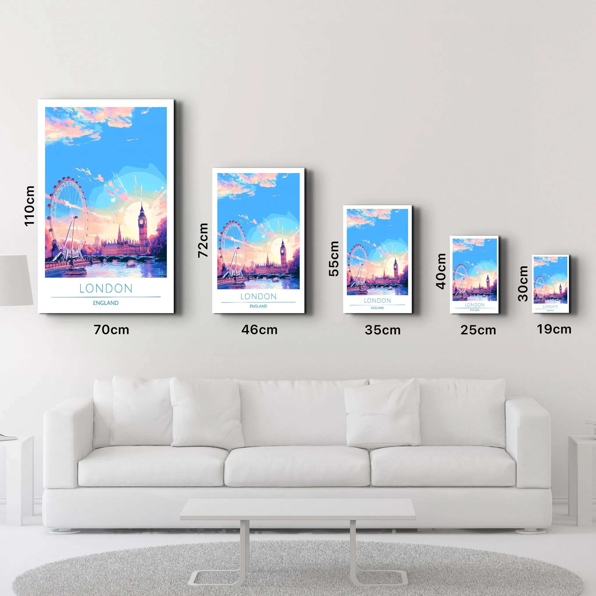 London England-Travel Posters | Glass Wall Art