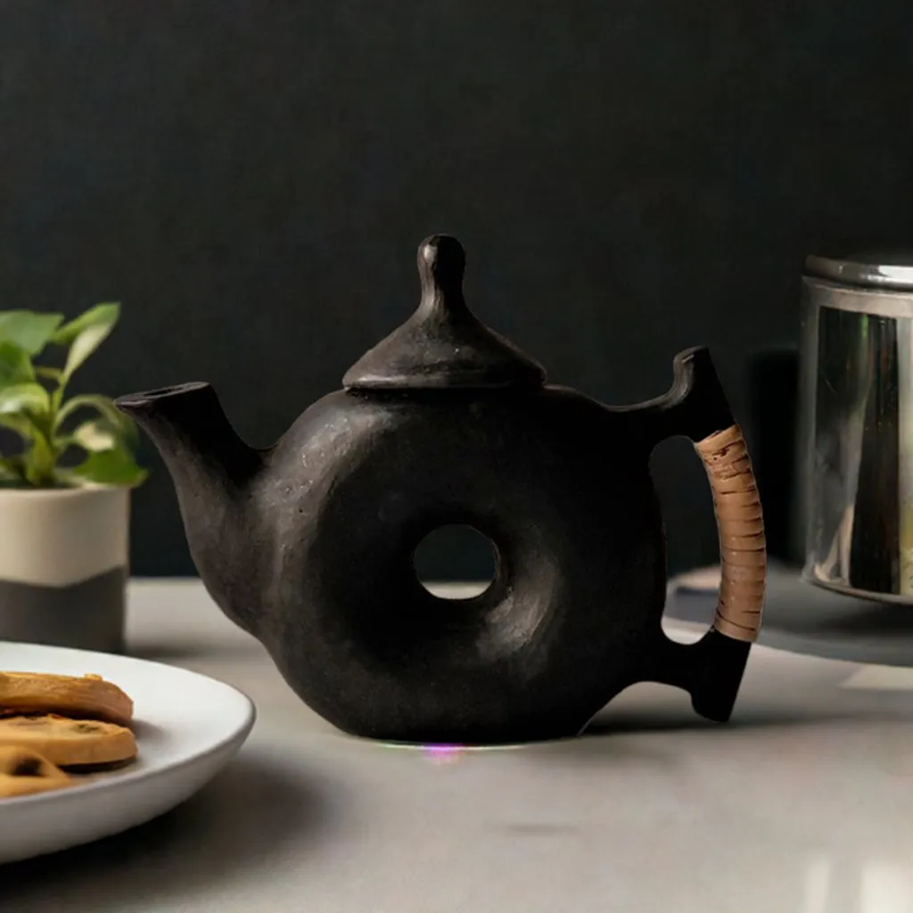 Longpi Black Pottery Chakra Teapot