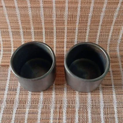 Longpi Black Pottery Tumblers Small - Set of 2