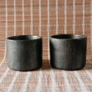 Longpi Black Pottery Tumblers Small - Set of 2