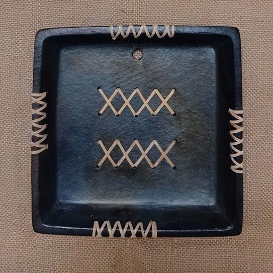 Longpi Black Pottery Wall Plate - Square