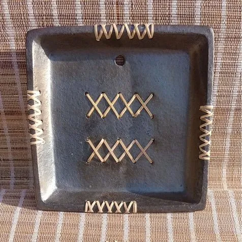 Longpi Black Pottery Wall Plate - Square