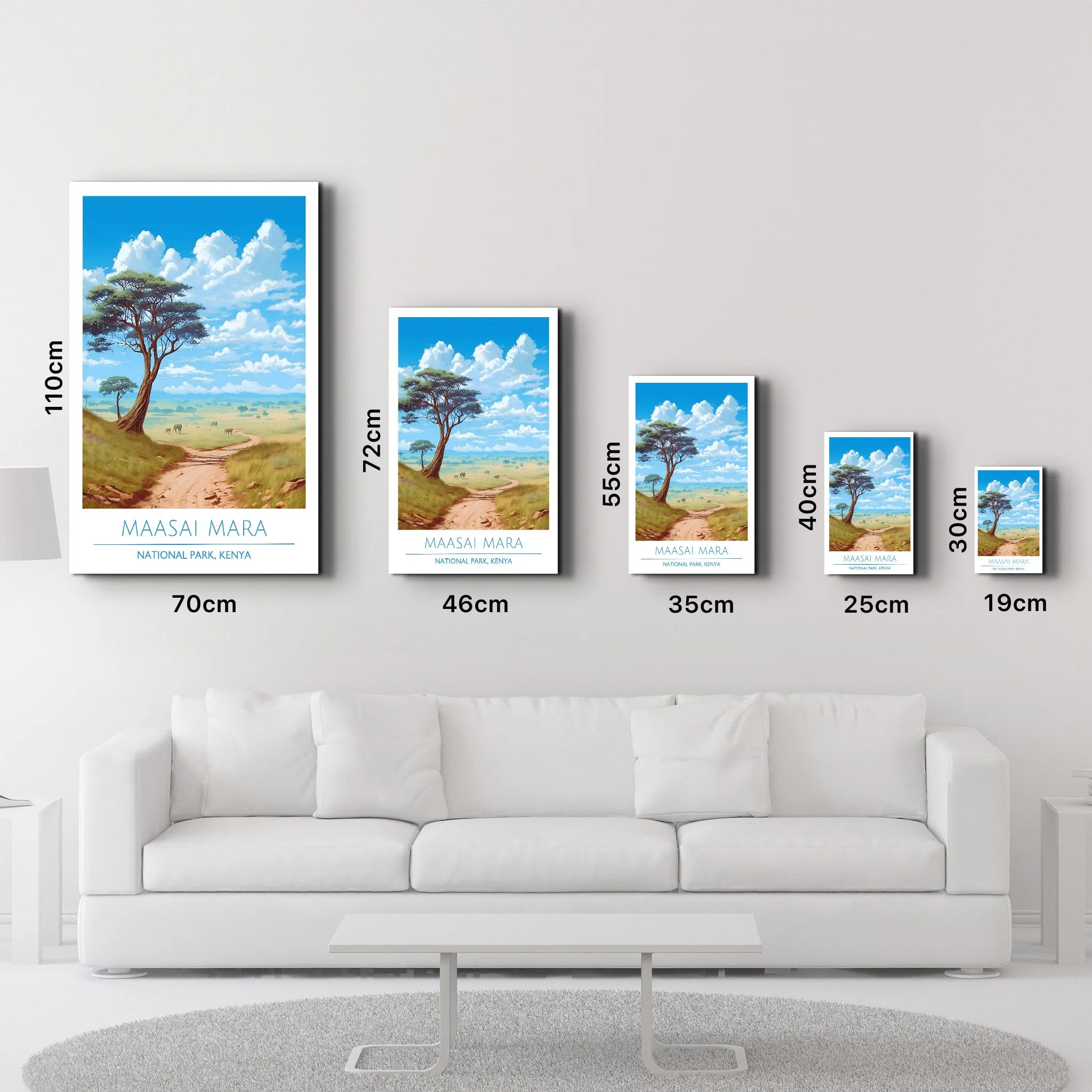 Maasai Mara- National Park Kenya-Travel Posters | Glass Wall Art