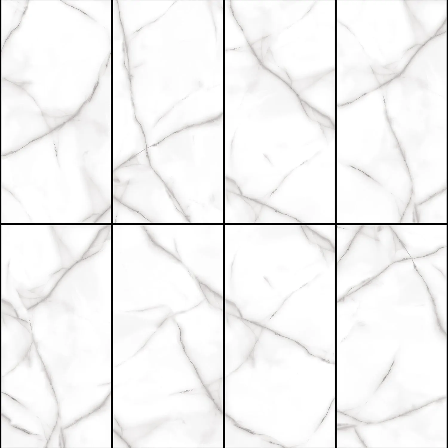 Mercan Silver 24 in. x 48 in. x 8.5 mm Polished Porcelain Floor and Wall Tile, Marble Look (15.5 sq. ft./Case & 2 PCS/case)