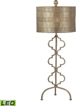 Metal Led Table Lamp In Gold Leaf