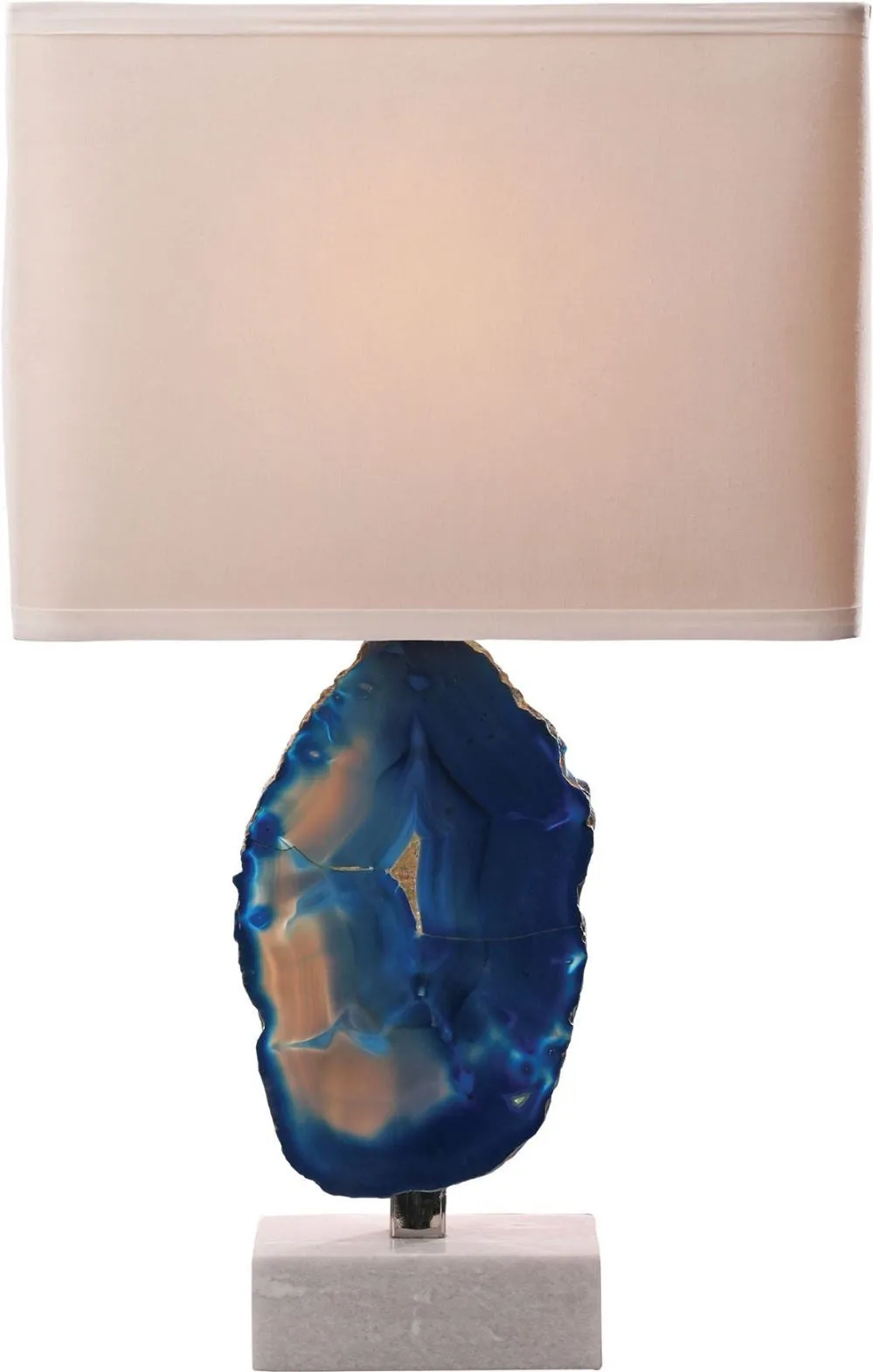 Minoa 1 Light Table Lamp In Blue Agate and Marble