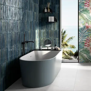 Mizu Tiles | Blue Tile | Wall & Floor Tiles | 6cm x 24cm | Porcelain