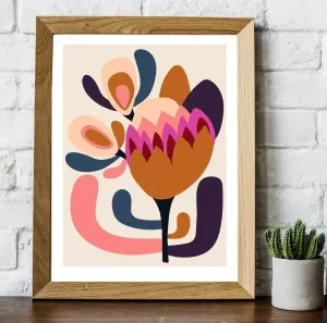 Modern Protea Wall Art Print