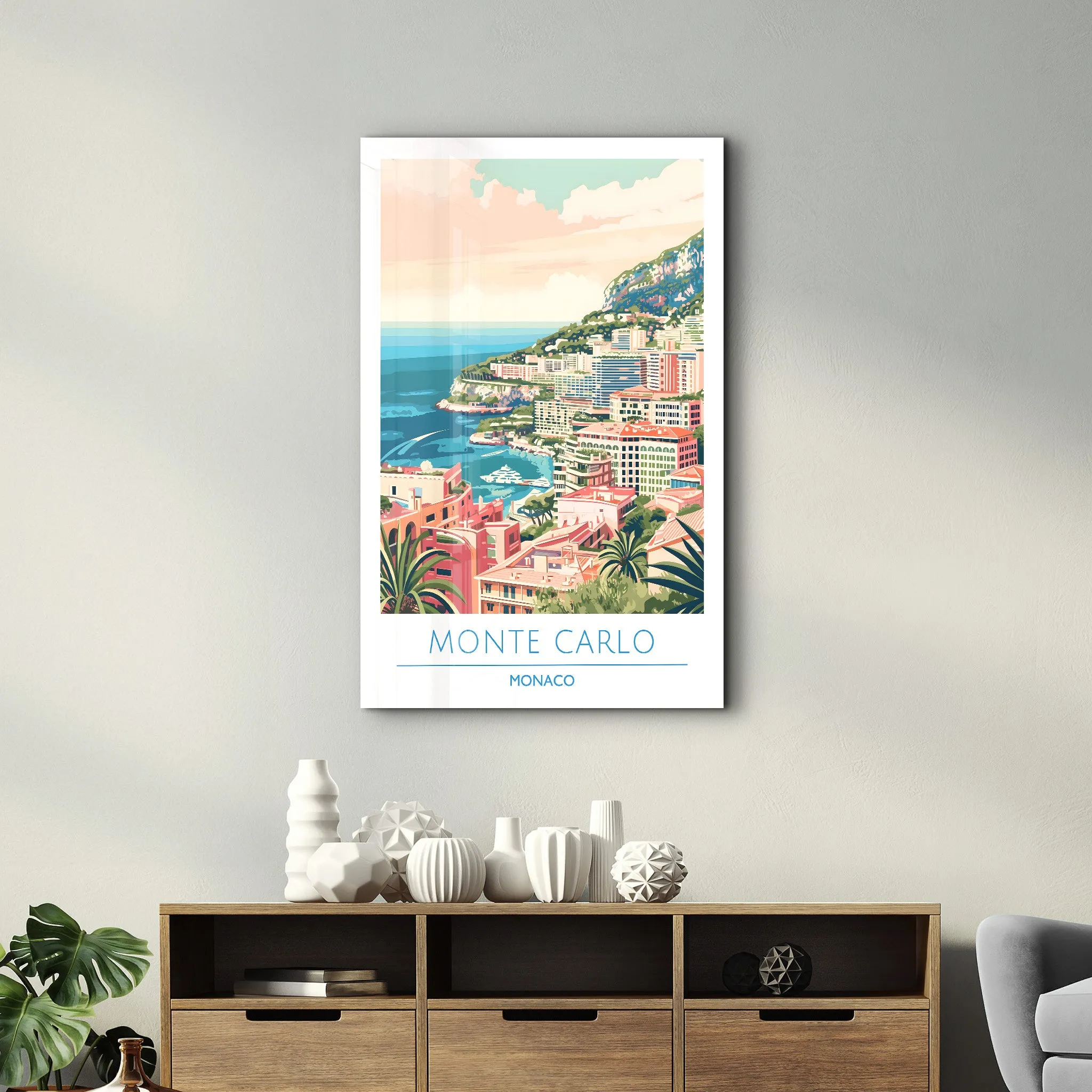 Monte Carlo Monaco-Travel Posters | Glass Wall Art