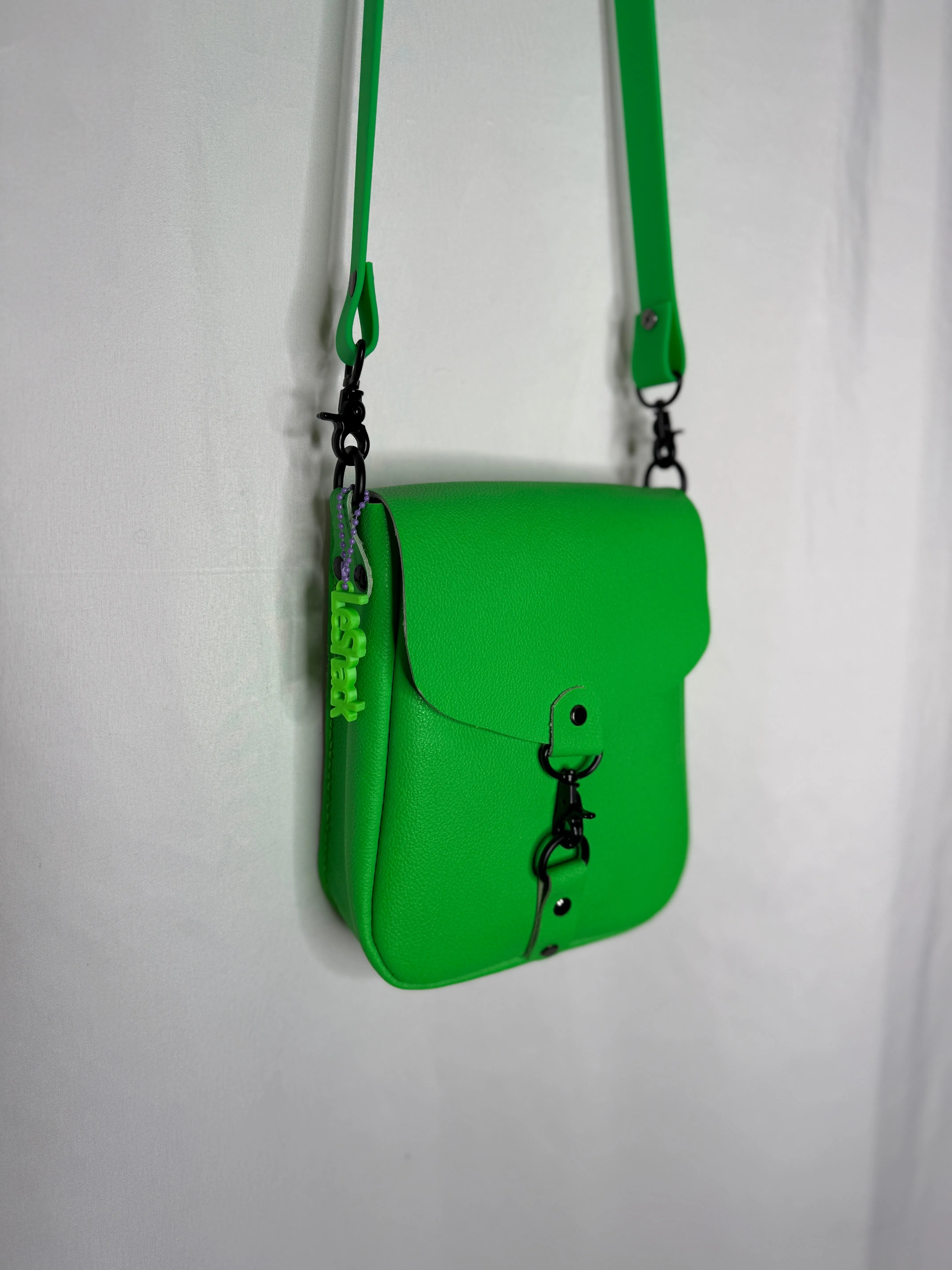 Neon Green Flap Crossbody Bag