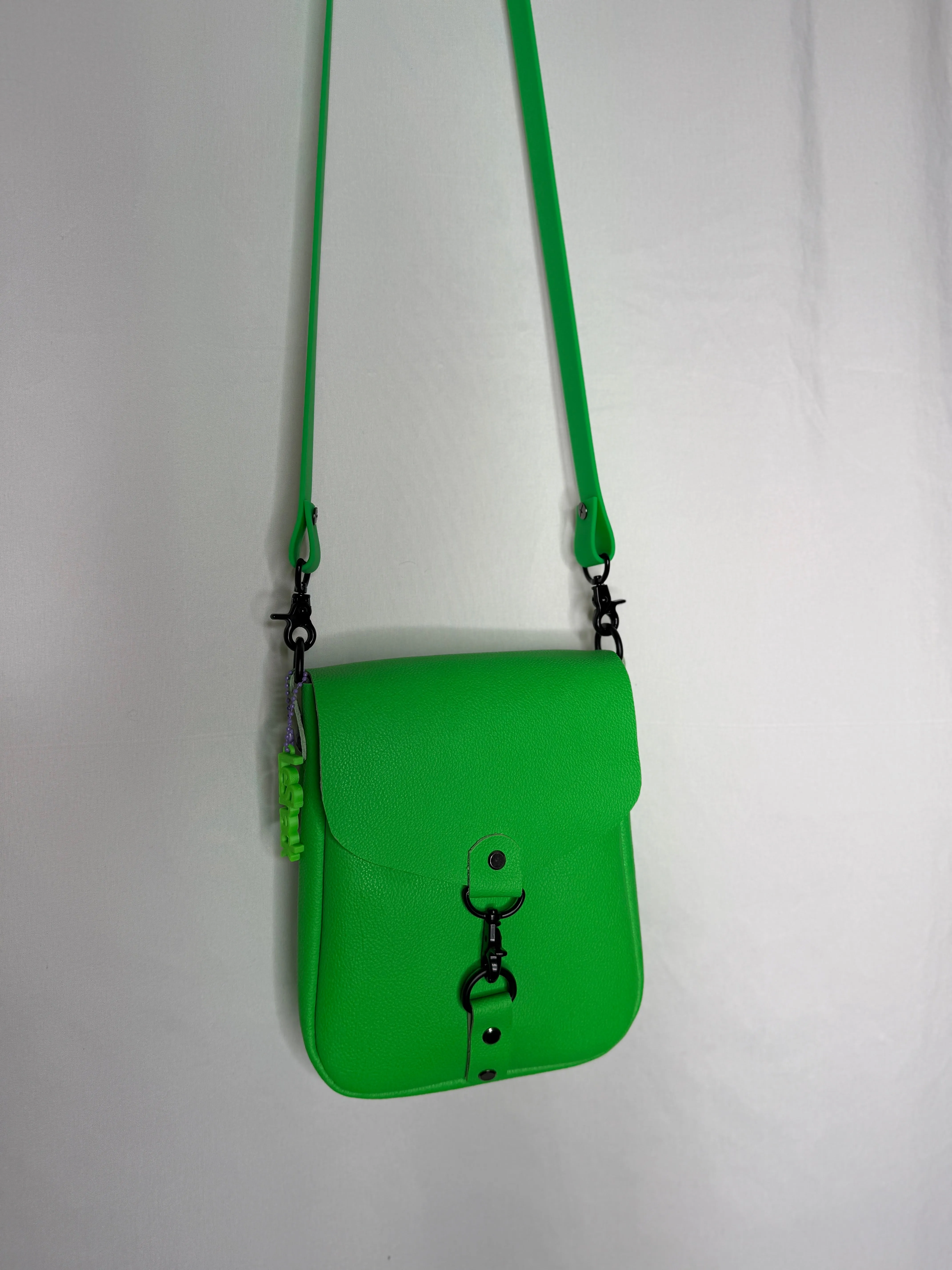 Neon Green Flap Crossbody Bag