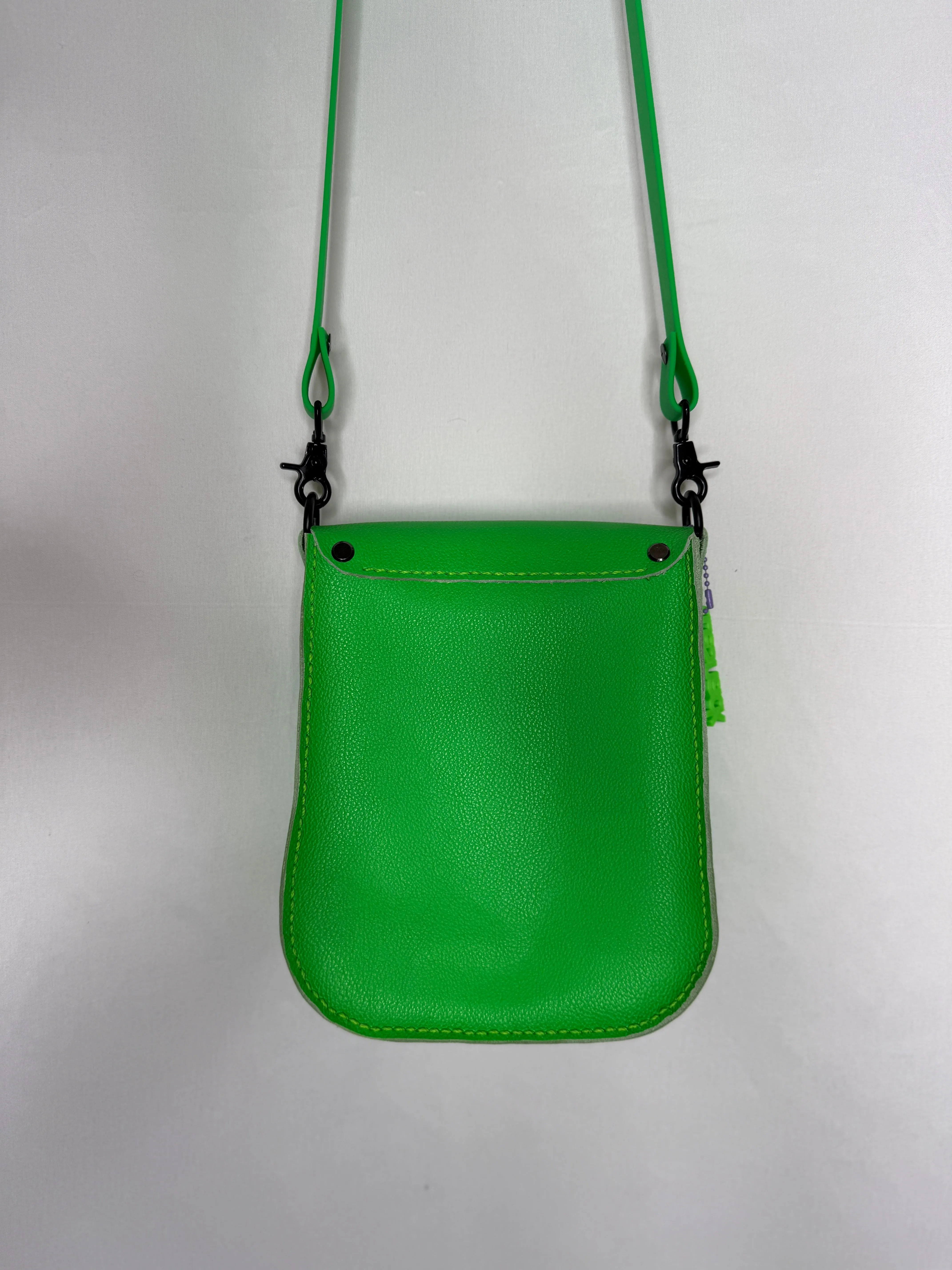 Neon Green Flap Crossbody Bag