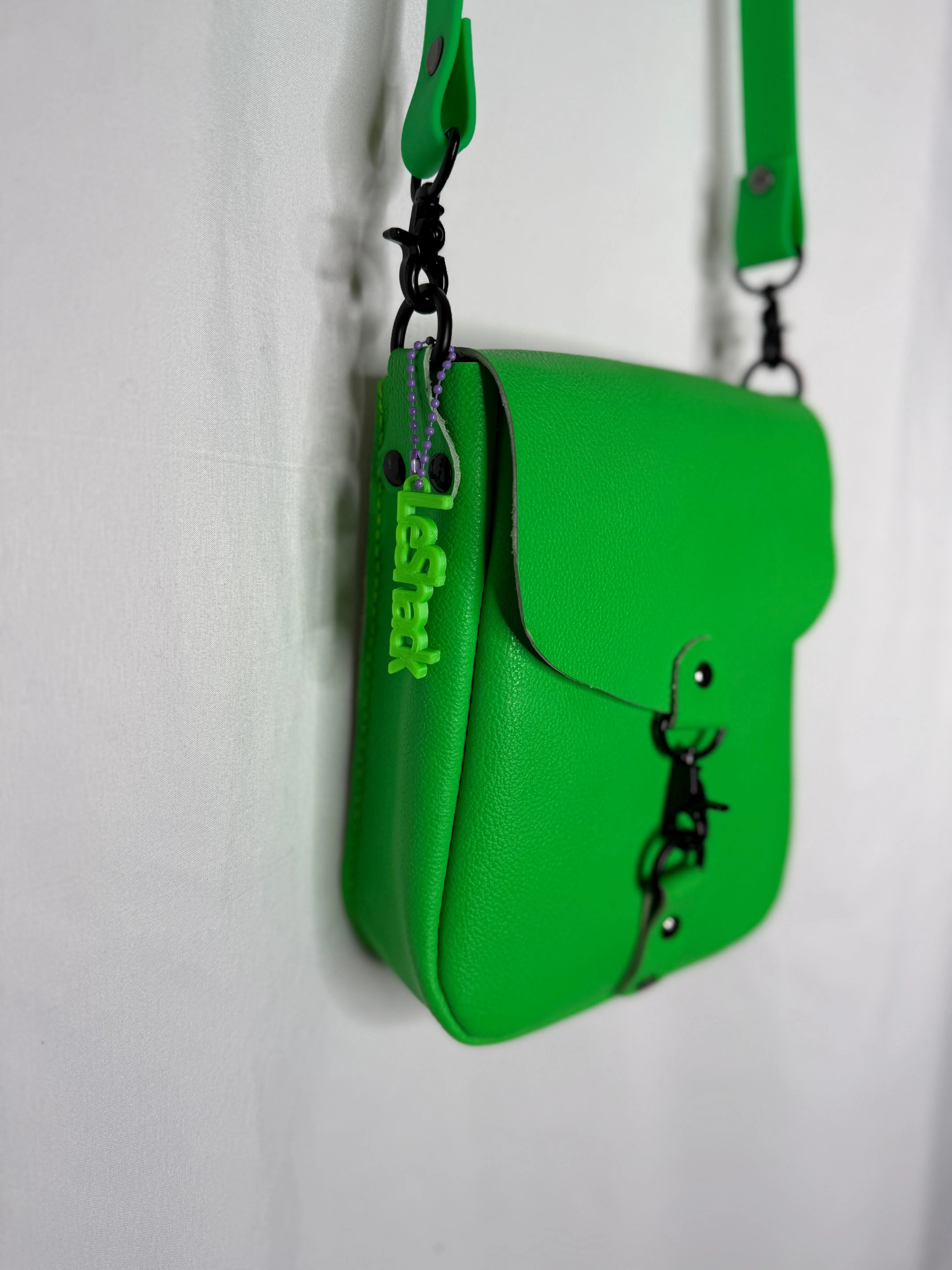 Neon Green Flap Crossbody Bag