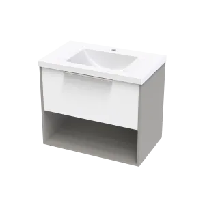 Nikau Norfolk 750 Drawer Open Shelf Two Tone Wall Vanity