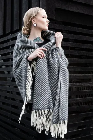 Nordic Herringbone blanket - Dark Grey