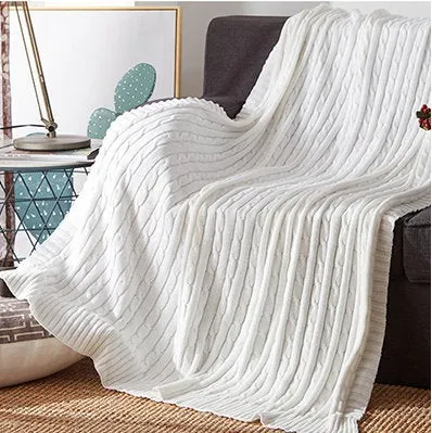 Nordic Knitted Blanket Travel Blanket Sofa Throw Blanket Air Condition Blankets Living Room Decor Cozy Warm Housewarming Winter Gift