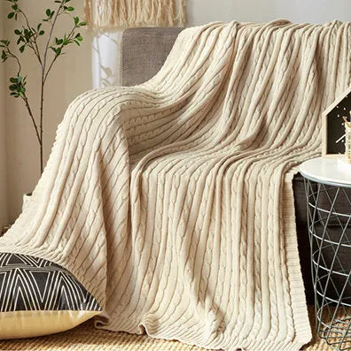 Nordic Knitted Blanket Travel Blanket Sofa Throw Blanket Air Condition Blankets Living Room Decor Cozy Warm Housewarming Winter Gift