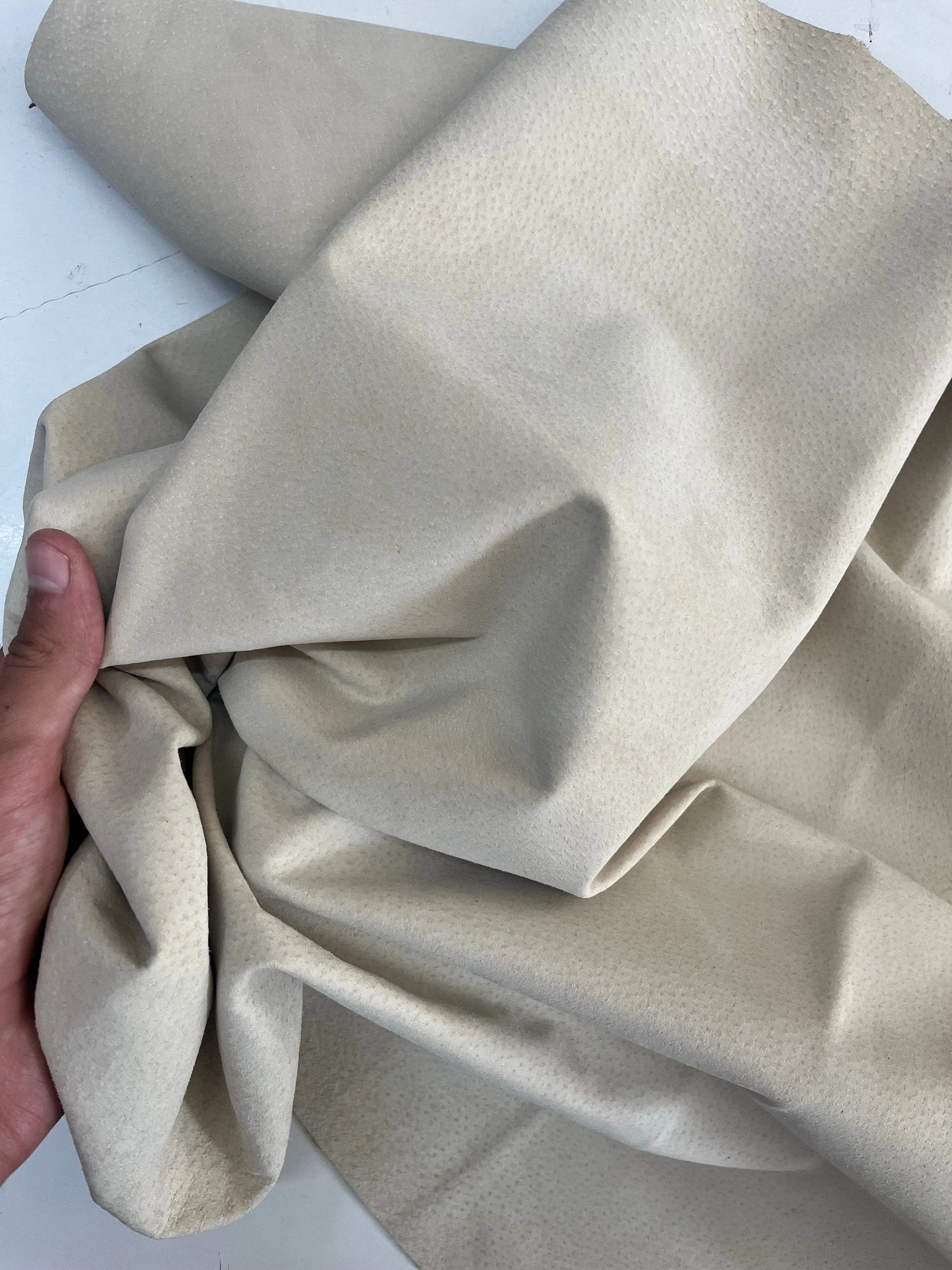 Pig suede leather for lining, Genuine pig leather sheets, soft and thin with nap, thick 0,6mm (1 1/2 oz)