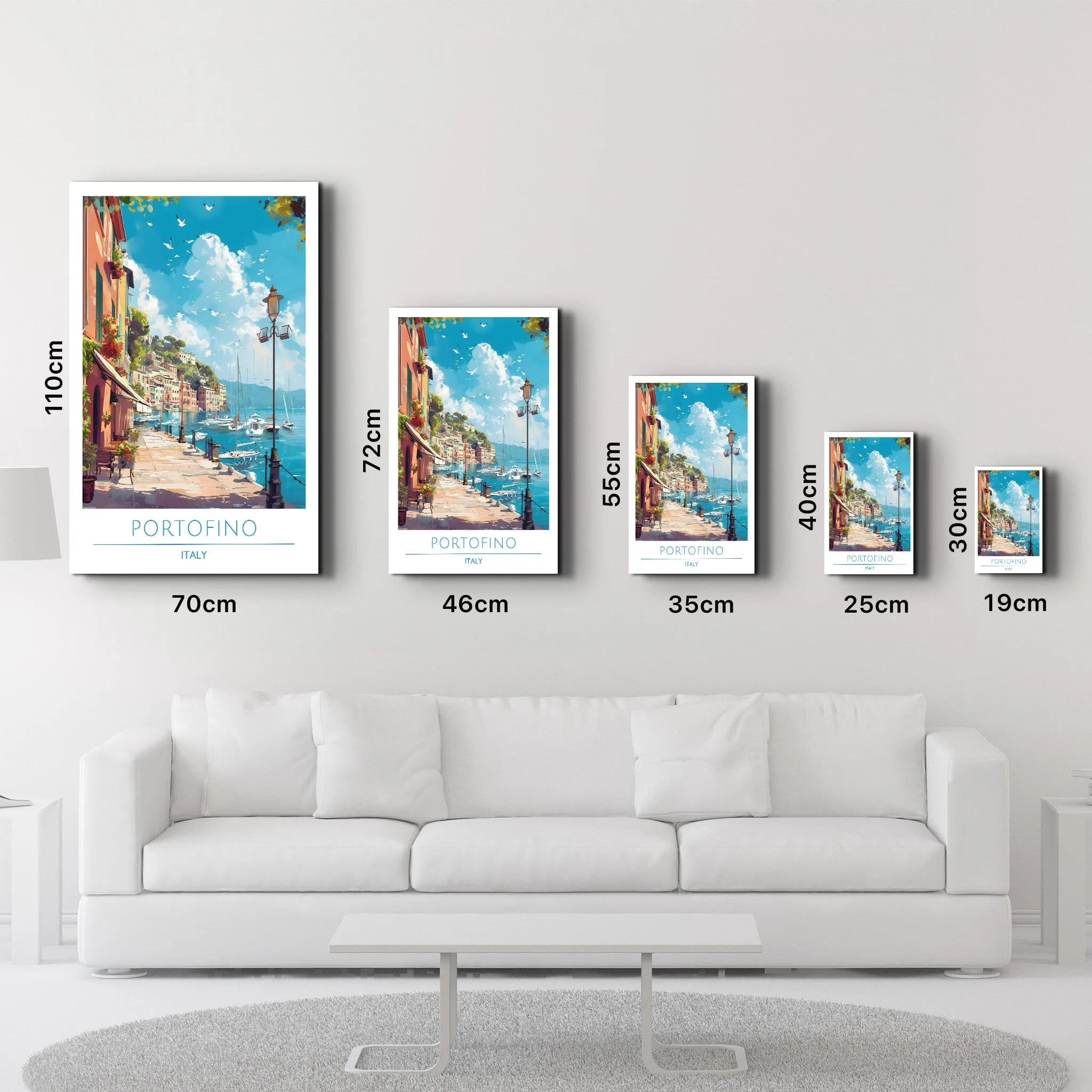 Portofino Italy-Travel Posters | Glass Wall Art