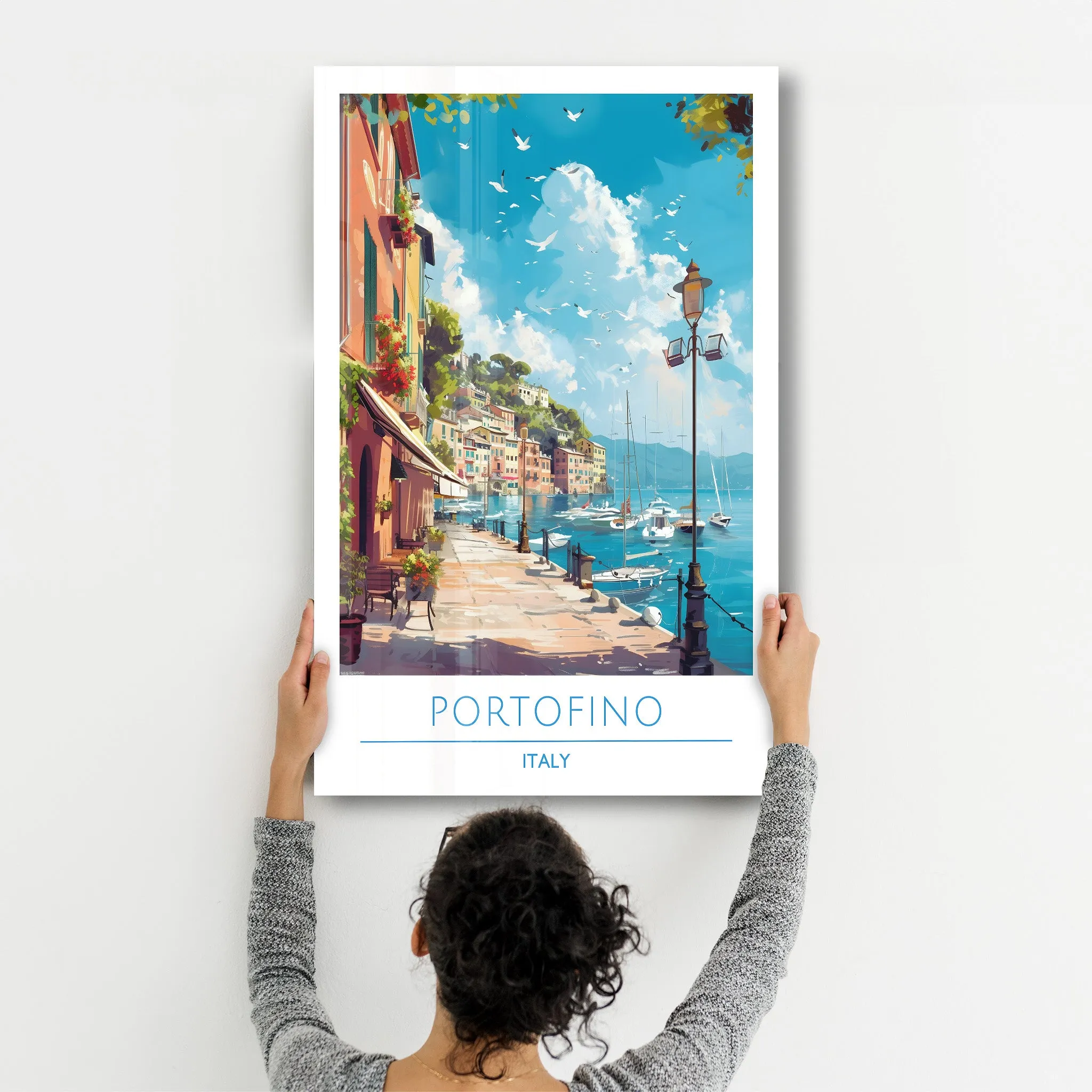 Portofino Italy-Travel Posters | Glass Wall Art