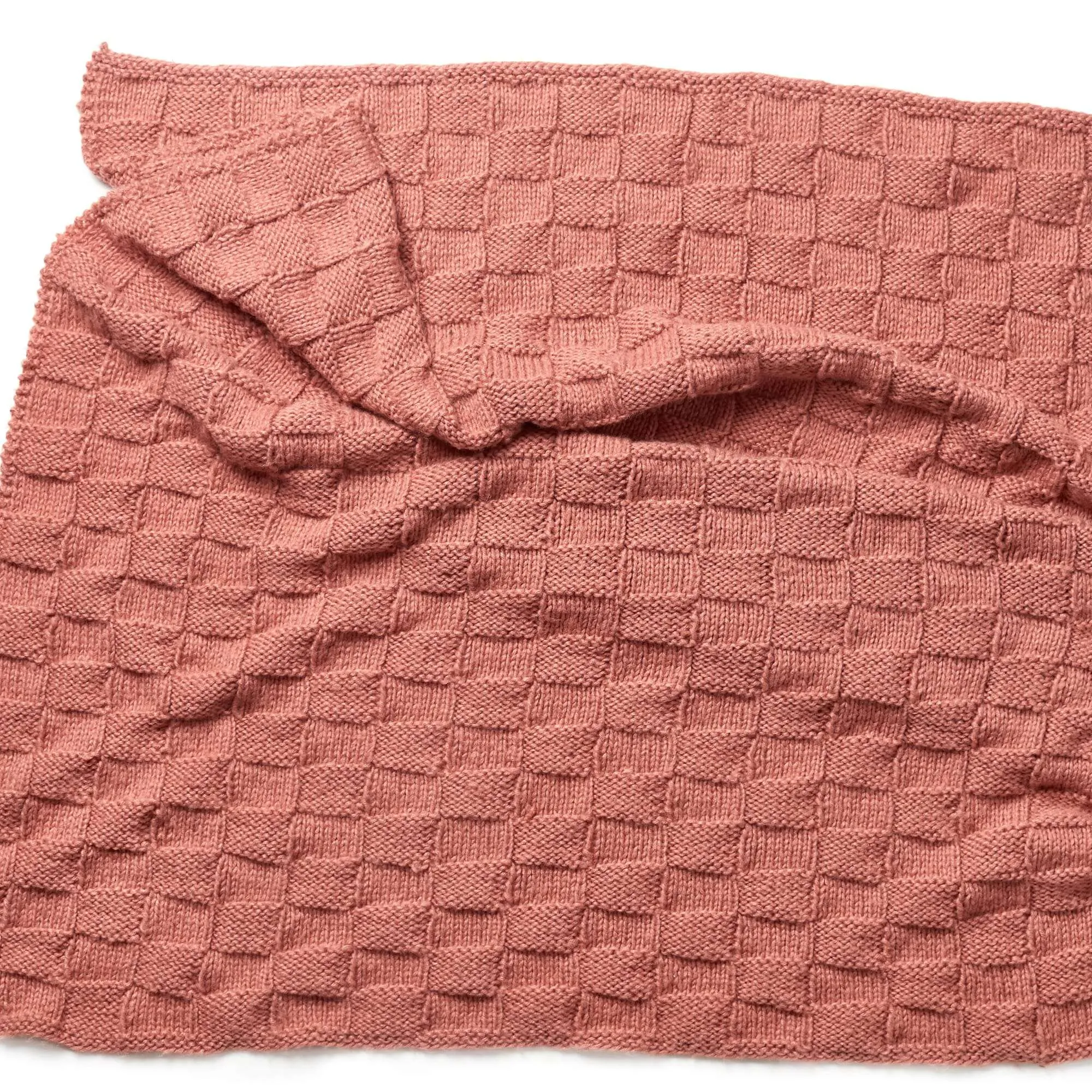 Red Heart Knit Cozy Blocks Throw