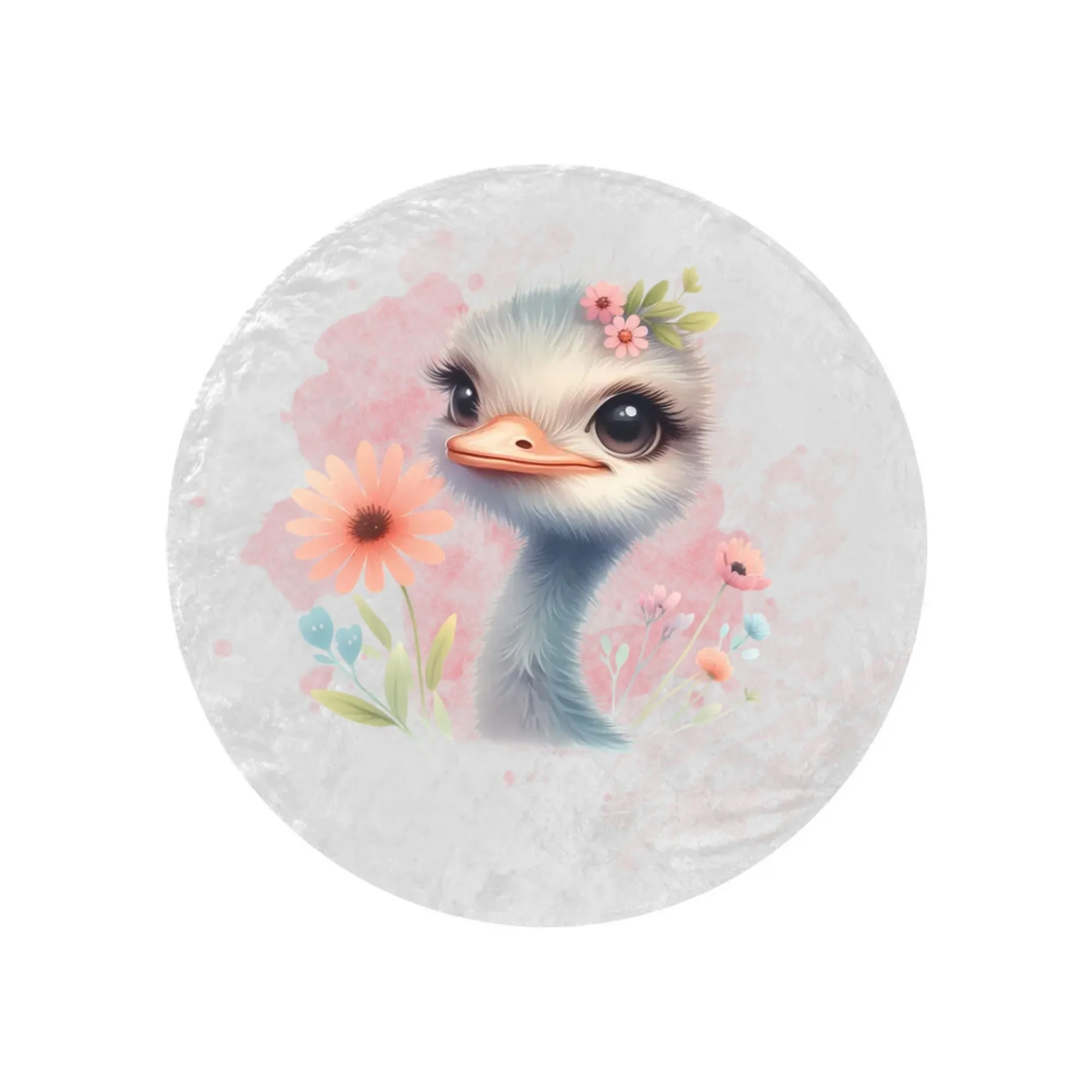 Round Blanket Ostrich Personalised