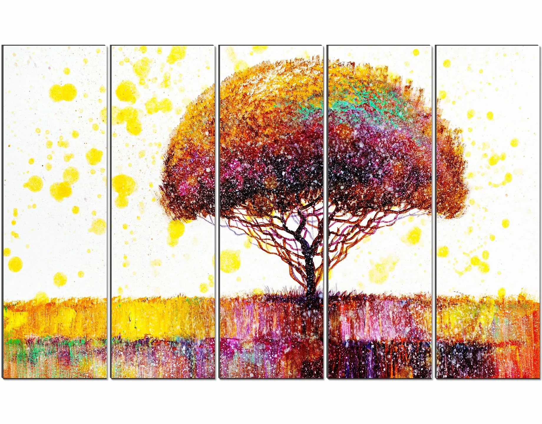 SAF paintings Set of 5 nature scenery modern art 6MM MDF large Premium Panel wall painting 24 Inch x 40 Inch SANFLL35113