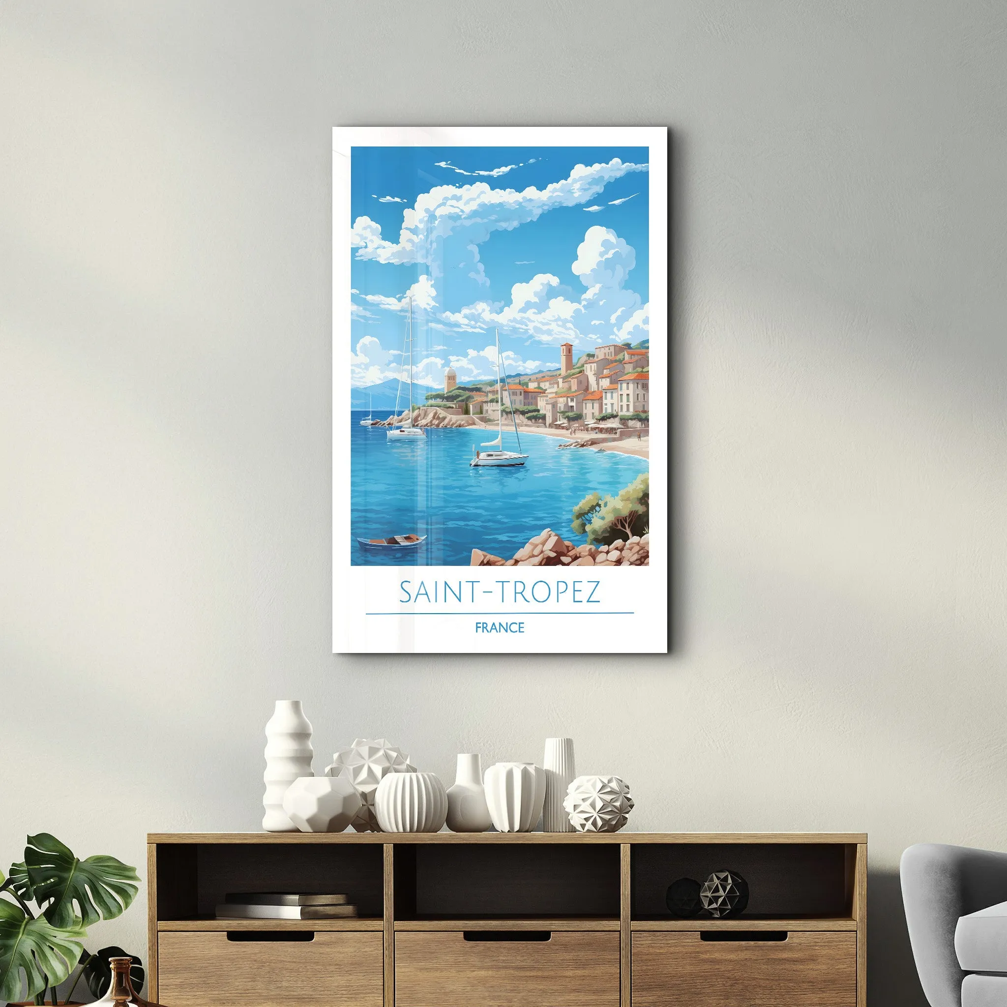 Saint-Tropez France-Travel Posters | Glass Wall Art